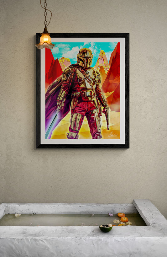 MANDALORE WAY_ Low poly Mandalorian Star Wars Fan-art Artwork.