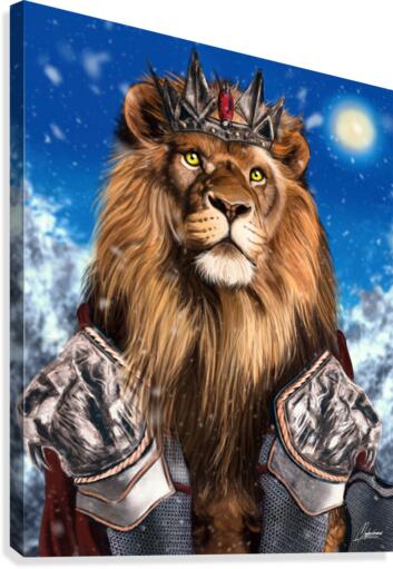 Le Roi Rouge_ Lion Red King Digital Painting Artwork
