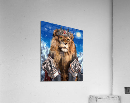 Le Roi Rouge_ Lion Red King Digital Painting Artwork
