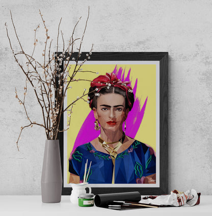 MODERN FRIDA_ Low Poly Frida Kahlo Artwork.