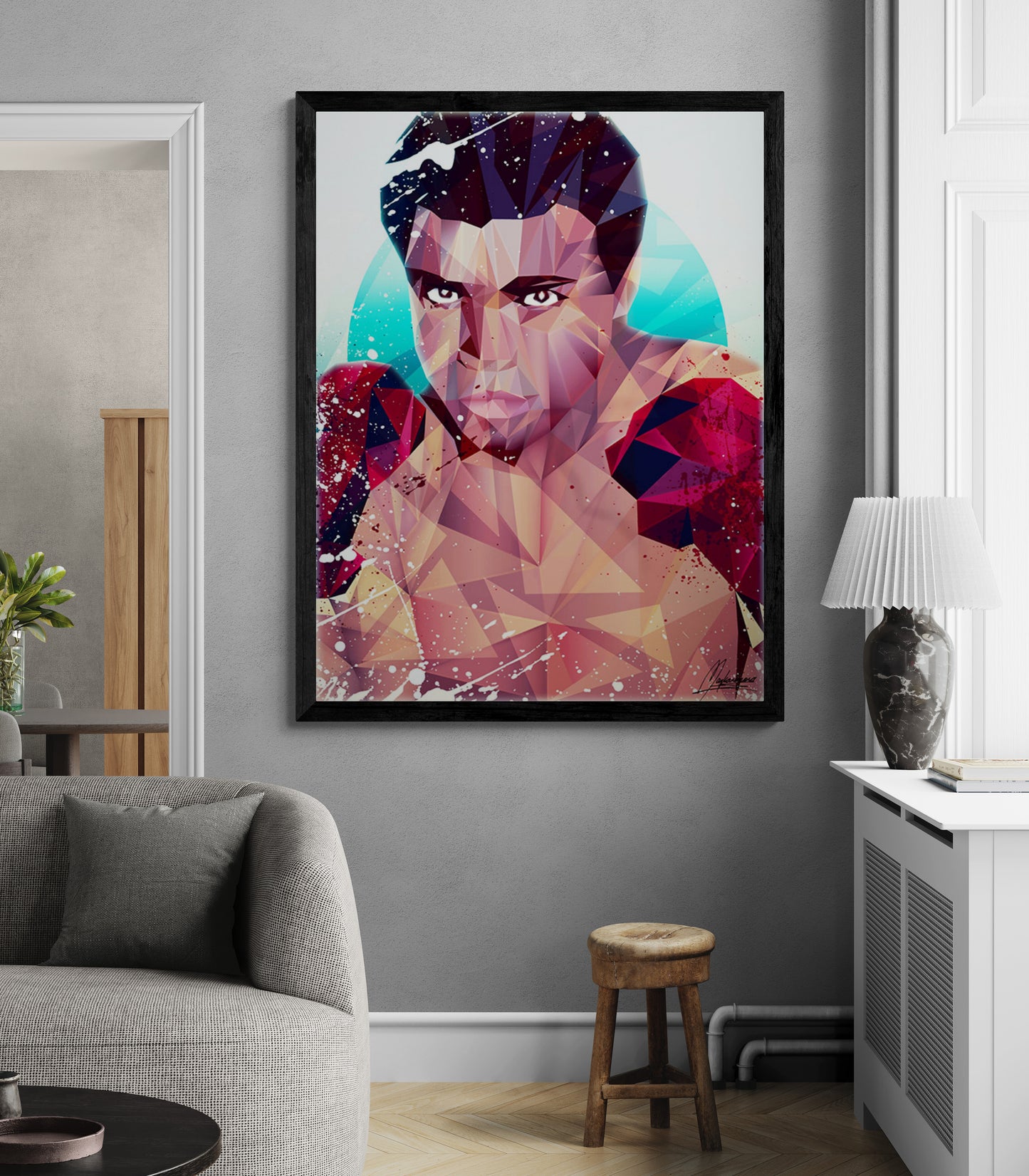Courageous Ali_ Low Poly Muhammed Ali Artwork.