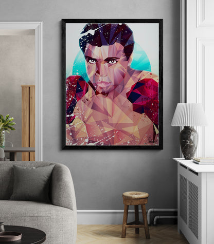 Courageous Ali_ Low Poly Muhammed Ali Artwork.