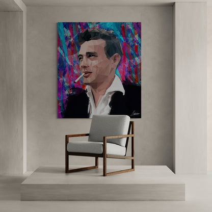Smokin Dean_ Low Poly Digital Artwork of James Dean.