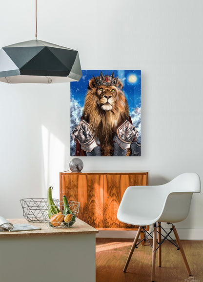 Le Roi Rouge_ Lion Red King Digital Painting Artwork