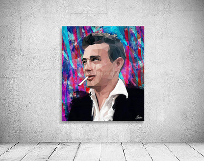 Smokin Dean_ Low Poly Digital Artwork of James Dean.